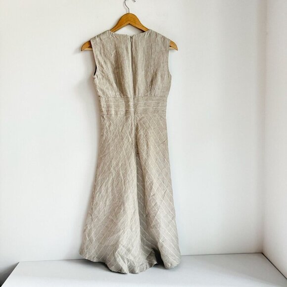 Max Mara Linen striped Sleeveless Midi Dress XS/S - Picture 8 of 11
